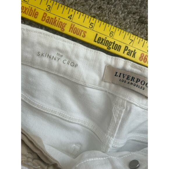 Liverpool White Jeans Size 8/29 the Skinny Crop Pants Casual - Picture 4 of 10